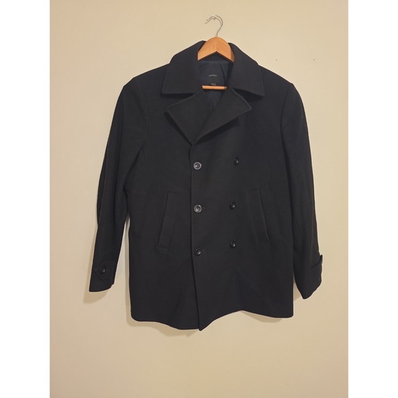 Express Jackets & Blazers - Express Black Peacoat Size L